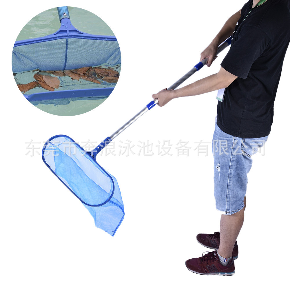 Swimming Pool Skimmer Net Leaf Rake - Telescopisch zwembadreinigingsnet 120cm steel, diep gaas,
