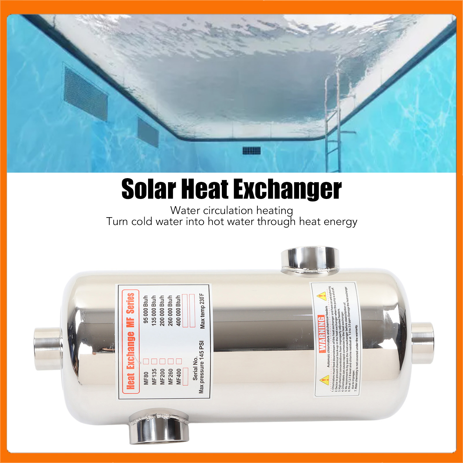 Pool Water Heat Exchanger Stainless - Solar Warmtewisselaar Zwembad Boiler 40KW Zwembad