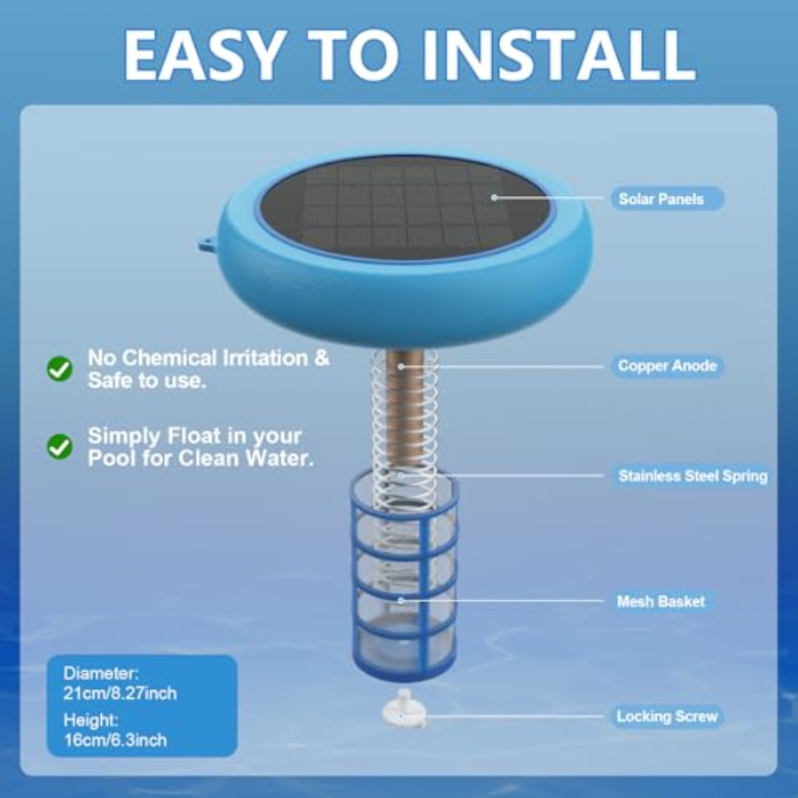 Zonne-zwembadionisator voor bo - Solar Pool Ionizer Copper Anode recensie en prijs