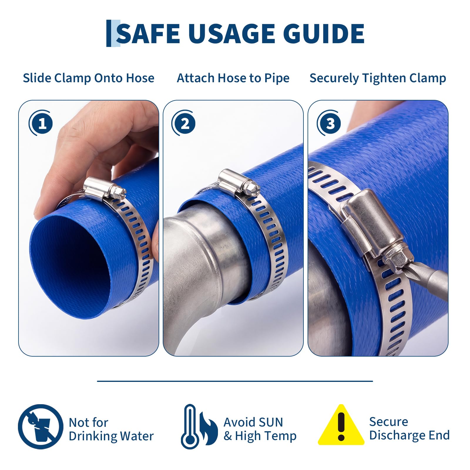 Stevige blauwe PVC-slang voor  - Pool Backwash Hose Heavy Duty 2 Inch recensie en prijs